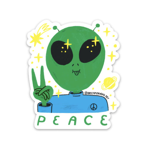 Peace Alien Sticker