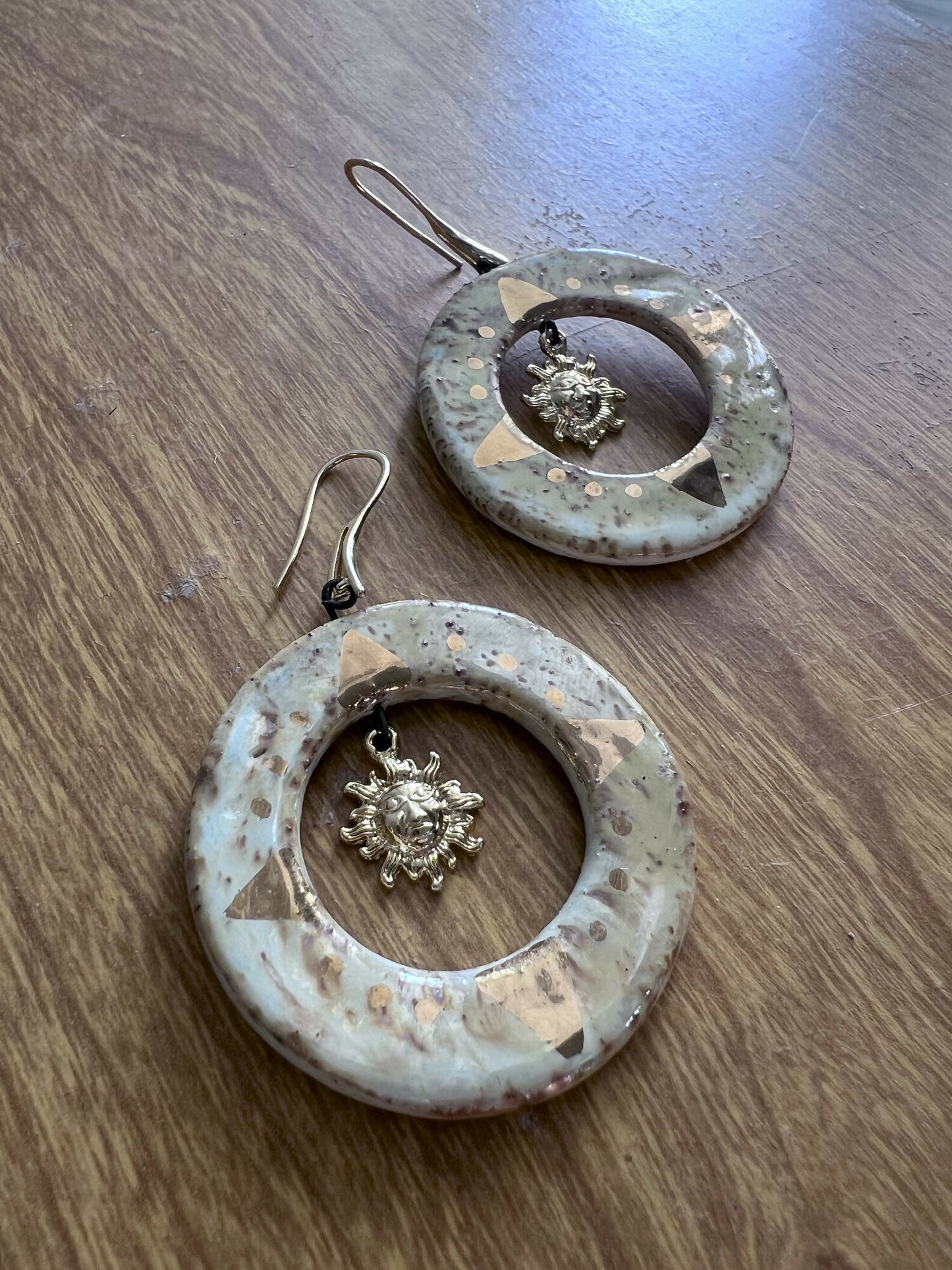 Ceramic Beige Hoops