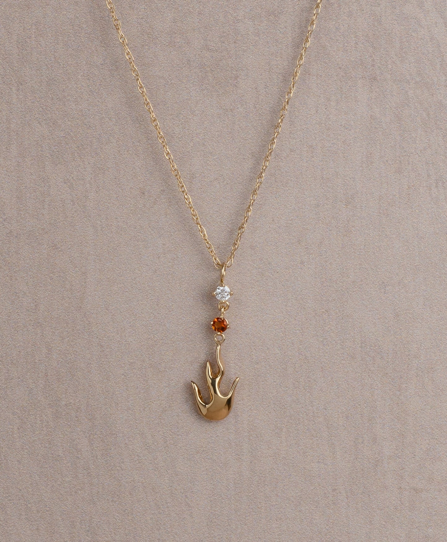 Citrine Flame Necklace
