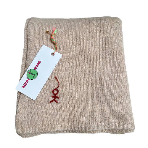 Warm Heart Cashmere Scarf and Body Wrap - Natural Cream