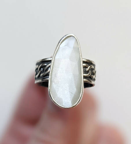 Fancy Moonstone Ring Size 8.5