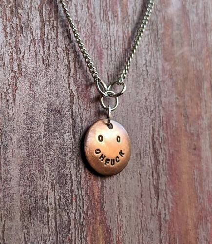 "Oh Fuck" Smiley Face Necklace
