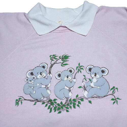 Koala Bear Collared Crewneck Sweatshirt