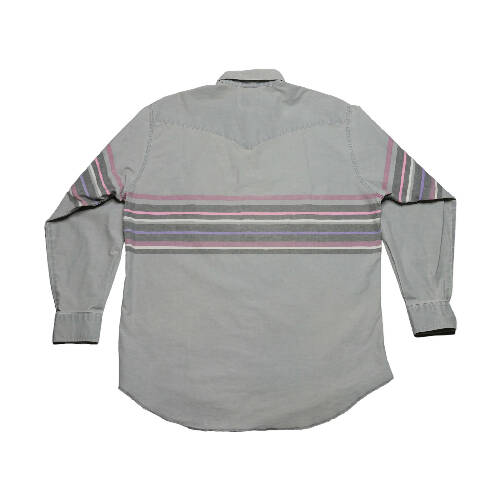 Wrangler Grey Pink Stripe Button Up