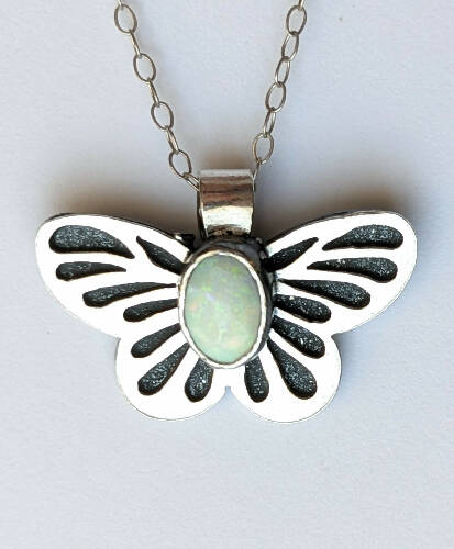 Opal Butterfly Necklace