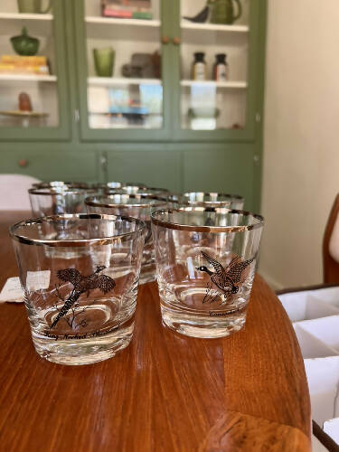 platinum rim federal wild fowl glasses set of two