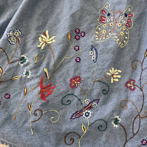 Vintage Butterfly Embroidered Dress
