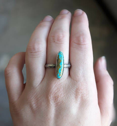 Long Turquoise Size 9 Ring