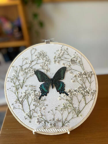 Butterfly + Flower Hoop