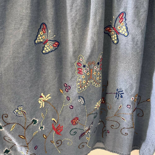 Vintage Butterfly Embroidered Dress