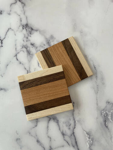 Maple, Cherry and Walnut Coaster (package of 2)