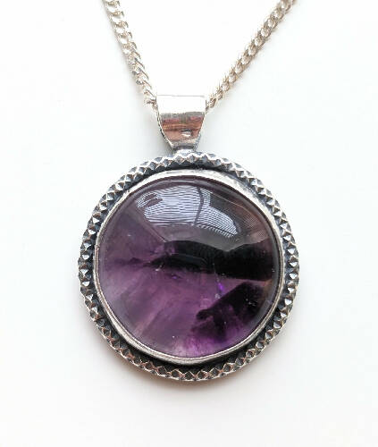 Sterling Silver Atomic Amethyst Necklace
