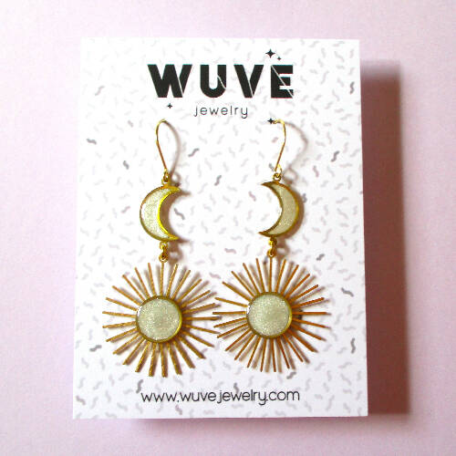 Crescent Moon Drop Earrings
