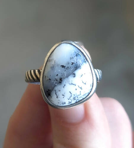 Dendritic Agate Ring Size 11