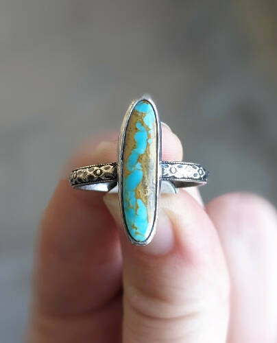 Long Turquoise Size 9 Ring