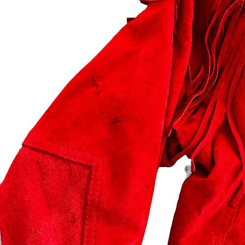 Paris Sport Red Suede Fringe Jacket