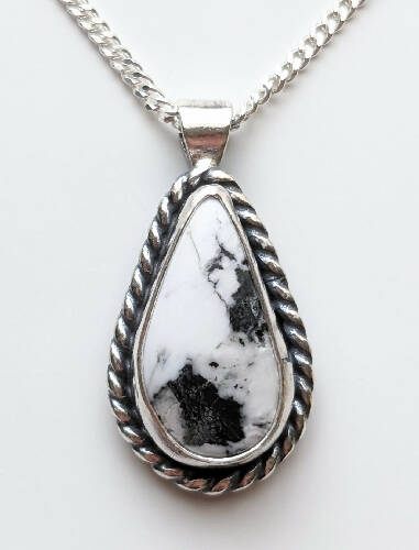 White Buffalo Gemstone Necklace