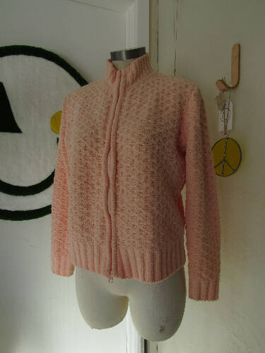 Pink Long Sleeve Mockneck Sweater Jacket
